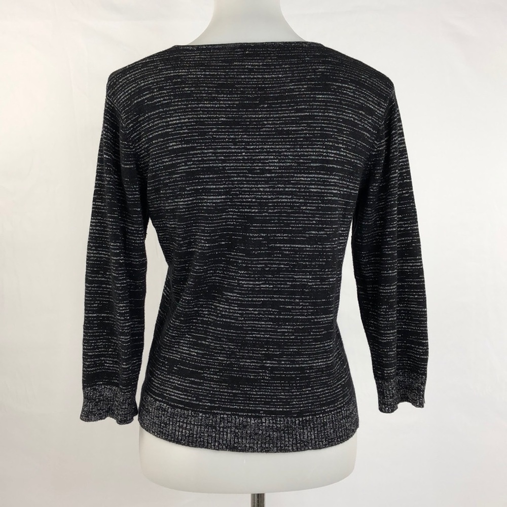 Esprit De Corp Silver Thread V-Neck Sweater, Large - Picture 3 of 5